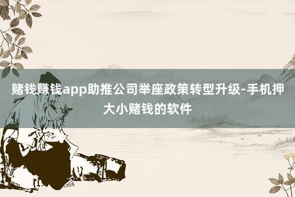 赌钱赚钱app助推公司举座政策转型升级-手机押大小赌钱的软件
