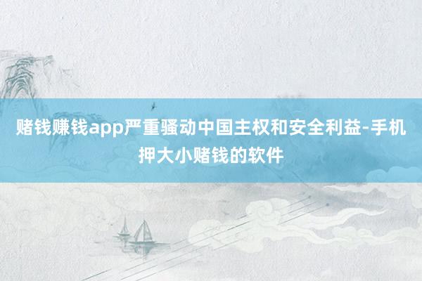赌钱赚钱app严重骚动中国主权和安全利益-手机押大小赌钱的软件