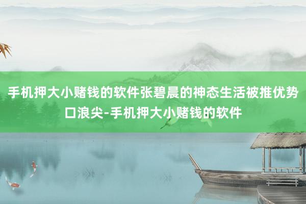 手机押大小赌钱的软件张碧晨的神态生活被推优势口浪尖-手机押大小赌钱的软件
