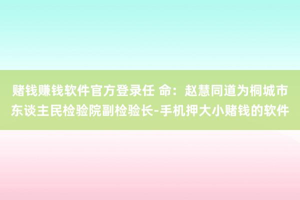 赌钱赚钱软件官方登录任 命：赵慧同道为桐城市东谈主民检验院副检验长-手机押大小赌钱的软件