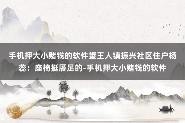 手机押大小赌钱的软件　　望王人镇振兴社区住户杨蕊：座椅挺餍足的-手机押大小赌钱的软件
