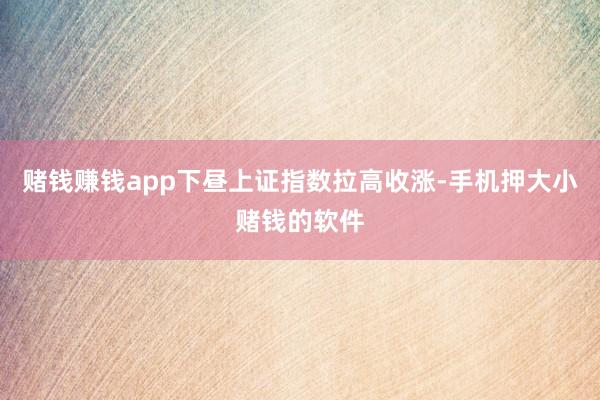 赌钱赚钱app下昼上证指数拉高收涨-手机押大小赌钱的软件