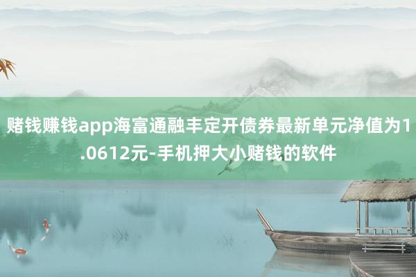 赌钱赚钱app海富通融丰定开债券最新单元净值为1.0612元-手机押大小赌钱的软件