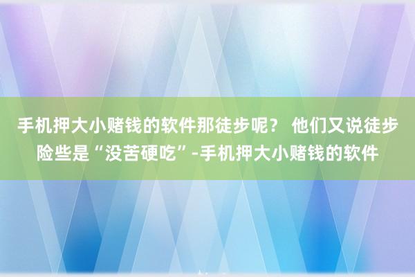 手机押大小赌钱的软件那徒步呢? 他们又说徒步险些是“没苦硬吃”-手机押大小赌钱的软件