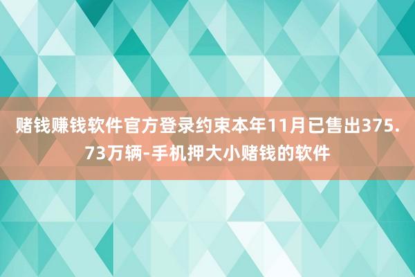 赌钱赚钱软件官方登录约束本年11月已售出375.73万辆-手机押大小赌钱的软件