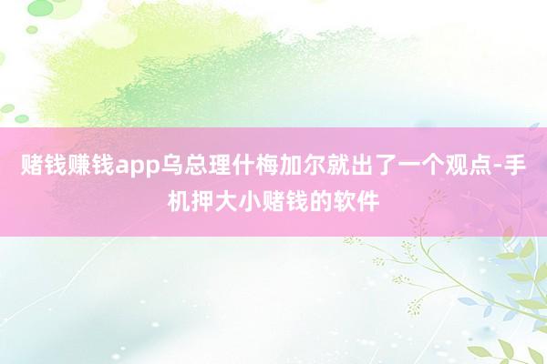 赌钱赚钱app乌总理什梅加尔就出了一个观点-手机押大小赌钱的软件