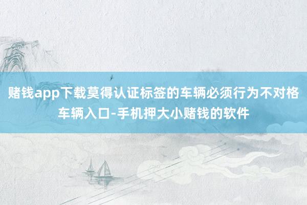 赌钱app下载莫得认证标签的车辆必须行为不对格车辆入口-手机押大小赌钱的软件