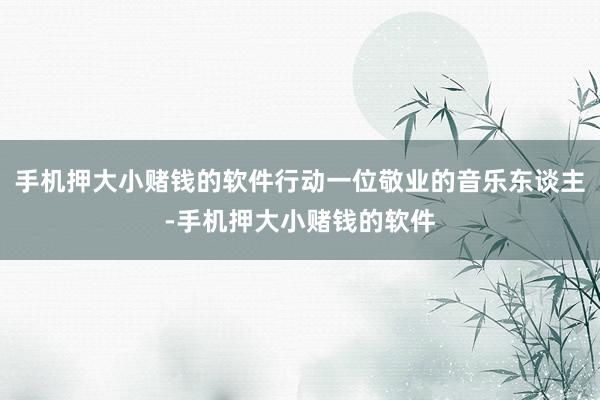 手机押大小赌钱的软件行动一位敬业的音乐东谈主-手机押大小赌钱的软件