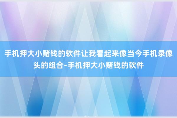 手机押大小赌钱的软件让我看起来像当今手机录像头的组合-手机押大小赌钱的软件