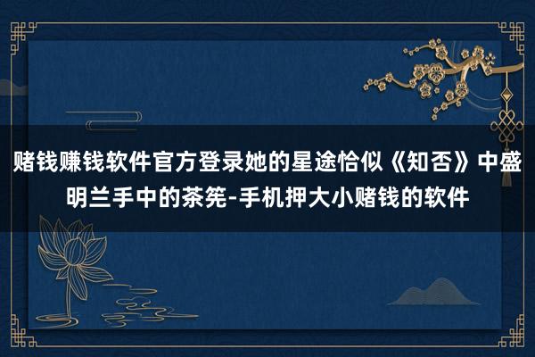 赌钱赚钱软件官方登录她的星途恰似《知否》中盛明兰手中的茶筅-手机押大小赌钱的软件