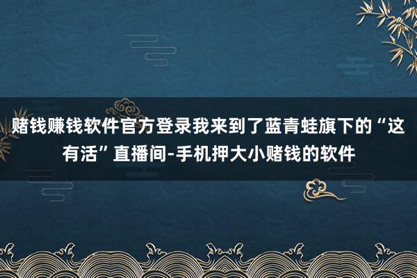 赌钱赚钱软件官方登录我来到了蓝青蛙旗下的“这有活”直播间-手机押大小赌钱的软件