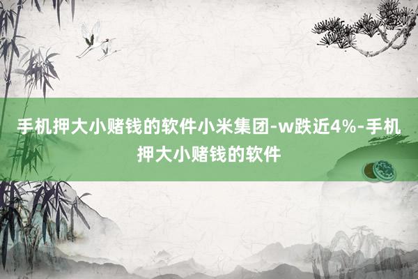 手机押大小赌钱的软件小米集团-w跌近4%-手机押大小赌钱的软件