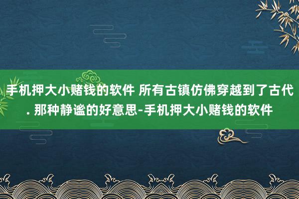 手机押大小赌钱的软件 所有古镇仿佛穿越到了古代. 那种静谧的好意思-手机押大小赌钱的软件