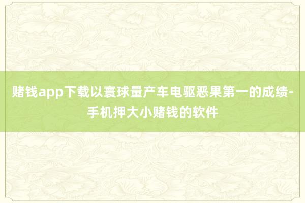 赌钱app下载以寰球量产车电驱恶果第一的成绩-手机押大小赌钱的软件