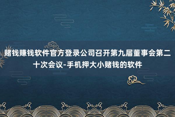 赌钱赚钱软件官方登录公司召开第九届董事会第二十次会议-手机押大小赌钱的软件