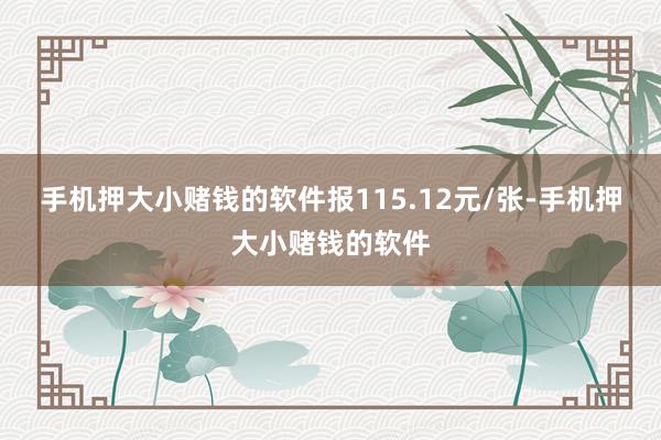 手机押大小赌钱的软件报115.12元/张-手机押大小赌钱的软件