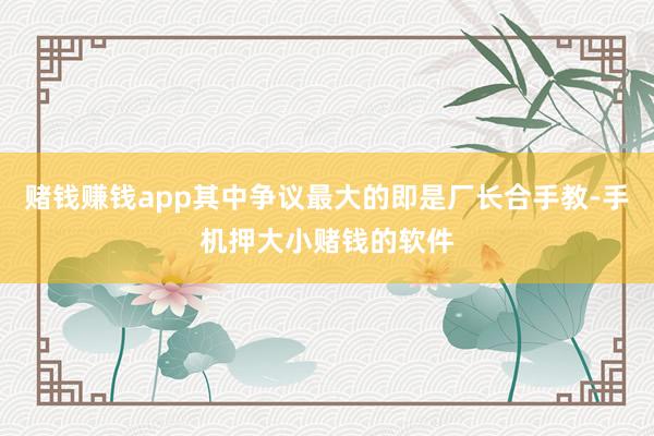 赌钱赚钱app其中争议最大的即是厂长合手教-手机押大小赌钱的软件