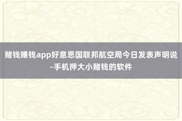 赌钱赚钱app好意思国联邦航空局今日发表声明说-手机押大小赌钱的软件