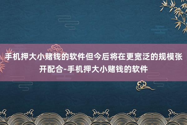 手机押大小赌钱的软件但今后将在更宽泛的规模张开配合-手机押大小赌钱的软件