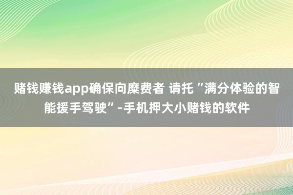 赌钱赚钱app确保向糜费者 请托“满分体验的智能援手驾驶”-手机押大小赌钱的软件