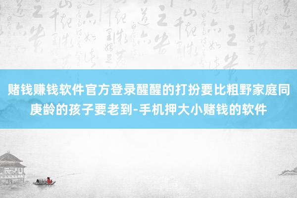 赌钱赚钱软件官方登录醒醒的打扮要比粗野家庭同庚龄的孩子要老到-手机押大小赌钱的软件