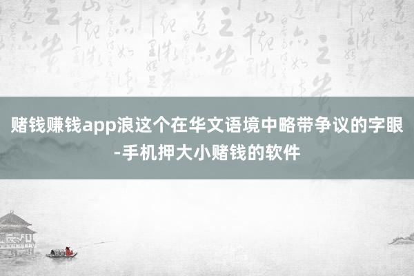 赌钱赚钱app浪这个在华文语境中略带争议的字眼-手机押大小赌钱的软件