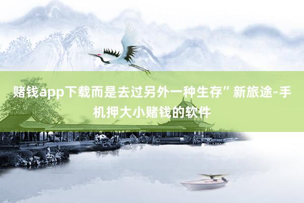 赌钱app下载而是去过另外一种生存”新旅途-手机押大小赌钱的软件