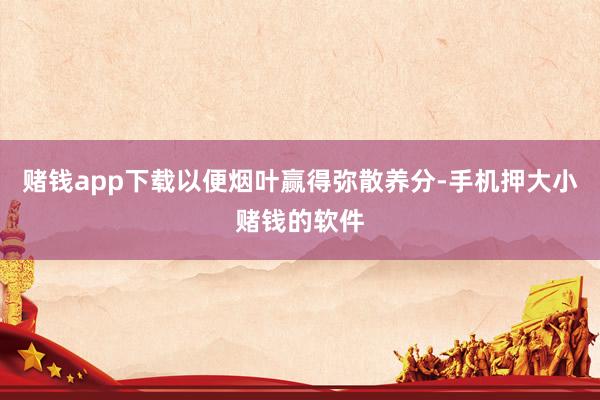 赌钱app下载以便烟叶赢得弥散养分-手机押大小赌钱的软件