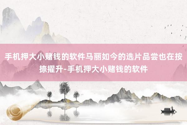 手机押大小赌钱的软件马丽如今的选片品尝也在按捺擢升-手机押大小赌钱的软件