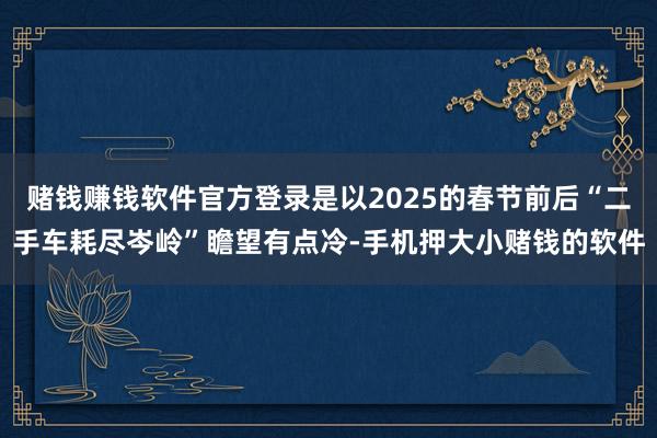 赌钱赚钱软件官方登录是以2025的春节前后“二手车耗尽岑岭”瞻望有点冷-手机押大小赌钱的软件