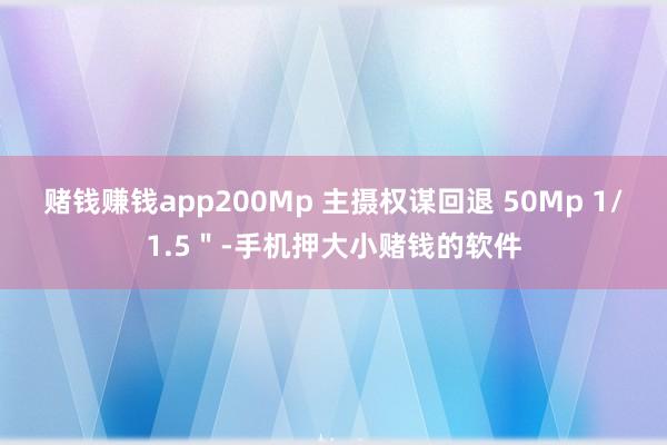 赌钱赚钱app200Mp 主摄权谋回退 50Mp 1/1.5＂-手机押大小赌钱的软件