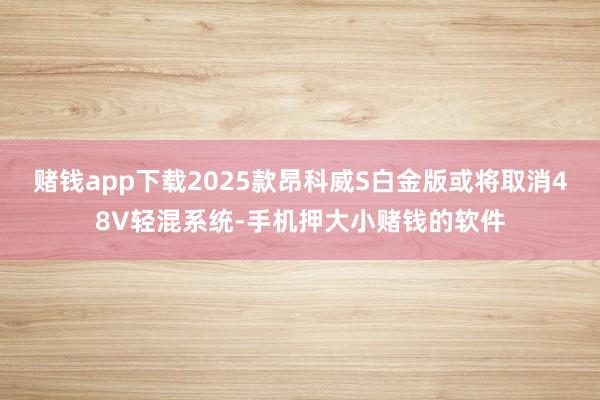 赌钱app下载2025款昂科威S白金版或将取消48V轻混系统-手机押大小赌钱的软件