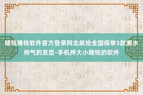 赌钱赚钱软件官方登录阿北就给全国保举3款潮水帅气的发型-手机押大小赌钱的软件