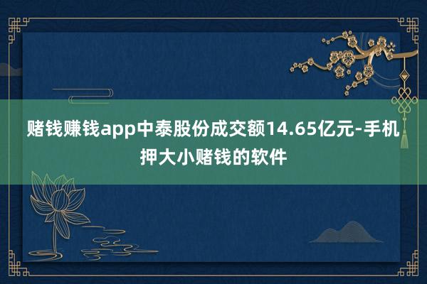 赌钱赚钱app中泰股份成交额14.65亿元-手机押大小赌钱的软件