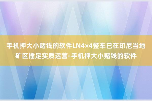 手机押大小赌钱的软件LN4×4整车已在印尼当地矿区插足实质运营-手机押大小赌钱的软件