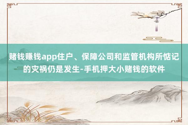 赌钱赚钱app住户、保障公司和监管机构所惦记的灾祸仍是发生-手机押大小赌钱的软件