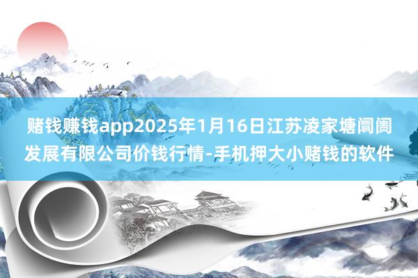 赌钱赚钱app2025年1月16日江苏凌家塘阛阓发展有限公司价钱行情-手机押大小赌钱的软件