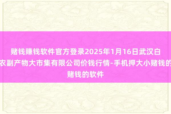 赌钱赚钱软件官方登录2025年1月16日武汉白沙洲农副产物大市集有限公司价钱行情-手机押大小赌钱的软件
