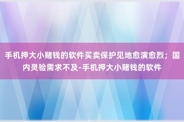 手机押大小赌钱的软件买卖保护见地愈演愈烈；国内灵验需求不及-手机押大小赌钱的软件