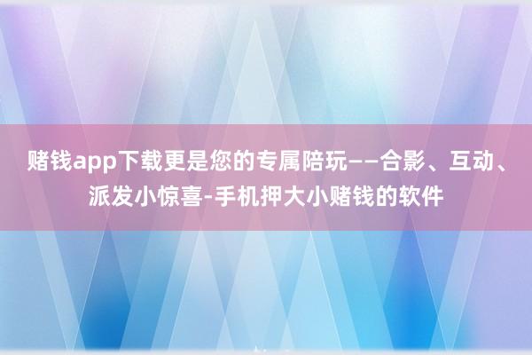 赌钱app下载更是您的专属陪玩——合影、互动、派发小惊喜-手机押大小赌钱的软件