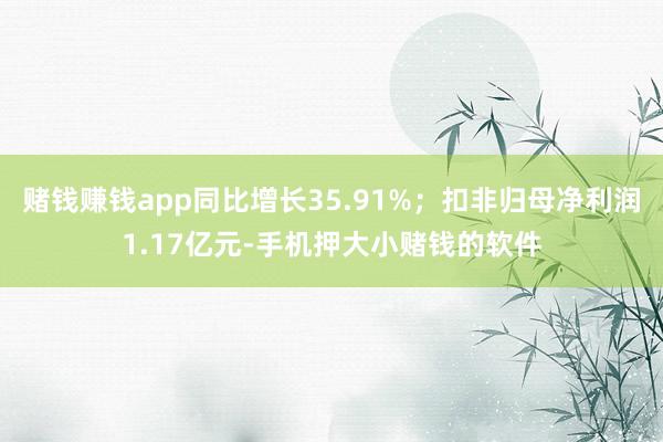 赌钱赚钱app同比增长35.91%；扣非归母净利润1.17亿元-手机押大小赌钱的软件