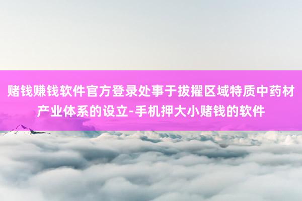 赌钱赚钱软件官方登录处事于拔擢区域特质中药材产业体系的设立-手机押大小赌钱的软件