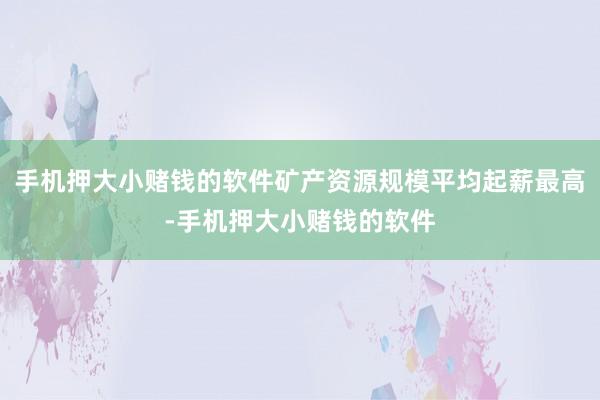 手机押大小赌钱的软件矿产资源规模平均起薪最高-手机押大小赌钱的软件