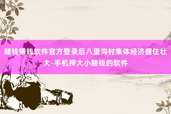 赌钱赚钱软件官方登录后八里沟村集体经济握住壮大-手机押大小赌钱的软件