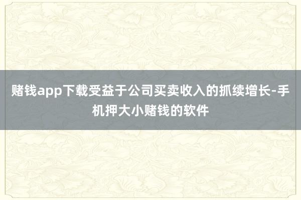 赌钱app下载受益于公司买卖收入的抓续增长-手机押大小赌钱的软件