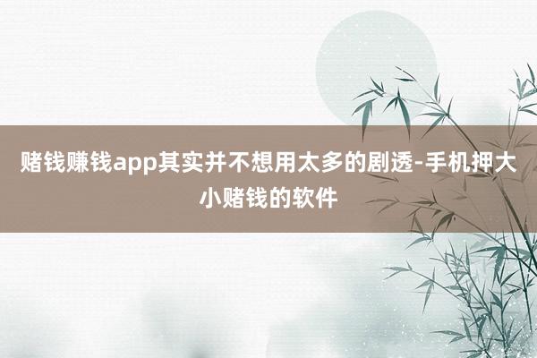 赌钱赚钱app其实并不想用太多的剧透-手机押大小赌钱的软件