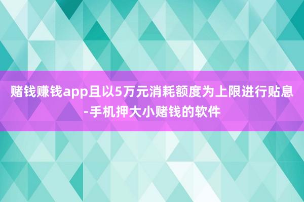 赌钱赚钱app且以5万元消耗额度为上限进行贴息-手机押大小赌钱的软件
