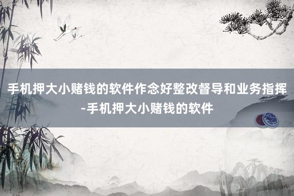 手机押大小赌钱的软件作念好整改督导和业务指挥-手机押大小赌钱的软件