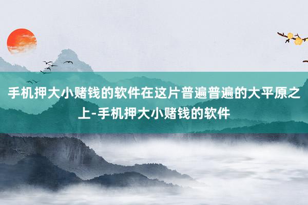 手机押大小赌钱的软件在这片普遍普遍的大平原之上-手机押大小赌钱的软件