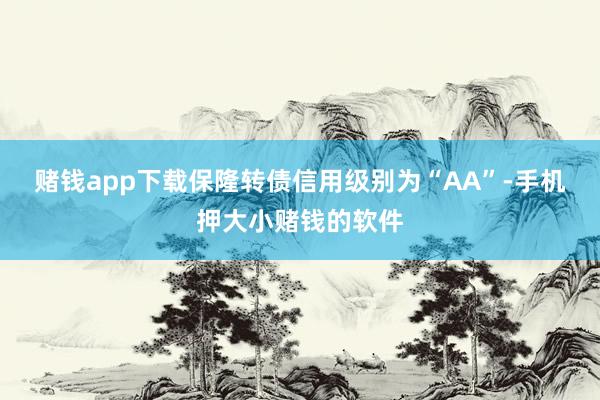 赌钱app下载保隆转债信用级别为“AA”-手机押大小赌钱的软件